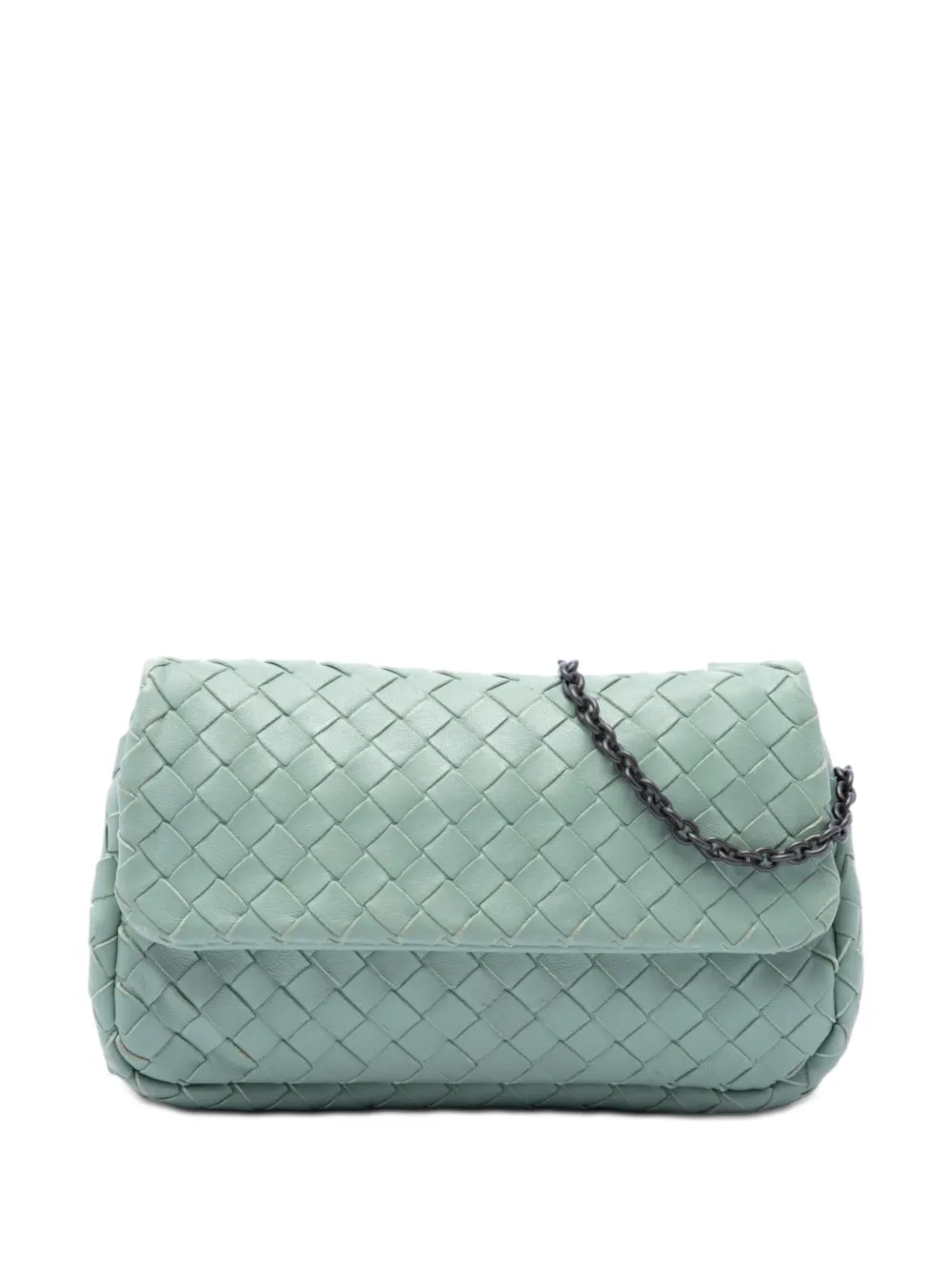 Bottega Veneta Pre-Owned 2012-2026 Mini Nappa Intrecciato Expandable Chain Flap crossbody bag - Grün