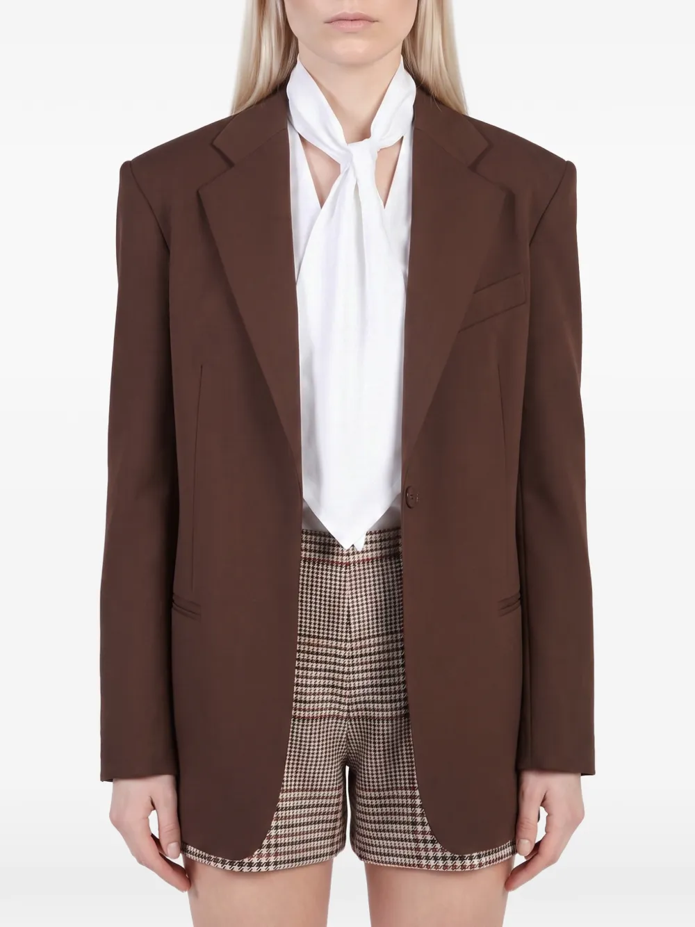 Federica Tosi single-breasted loose-fit blazer - Braun