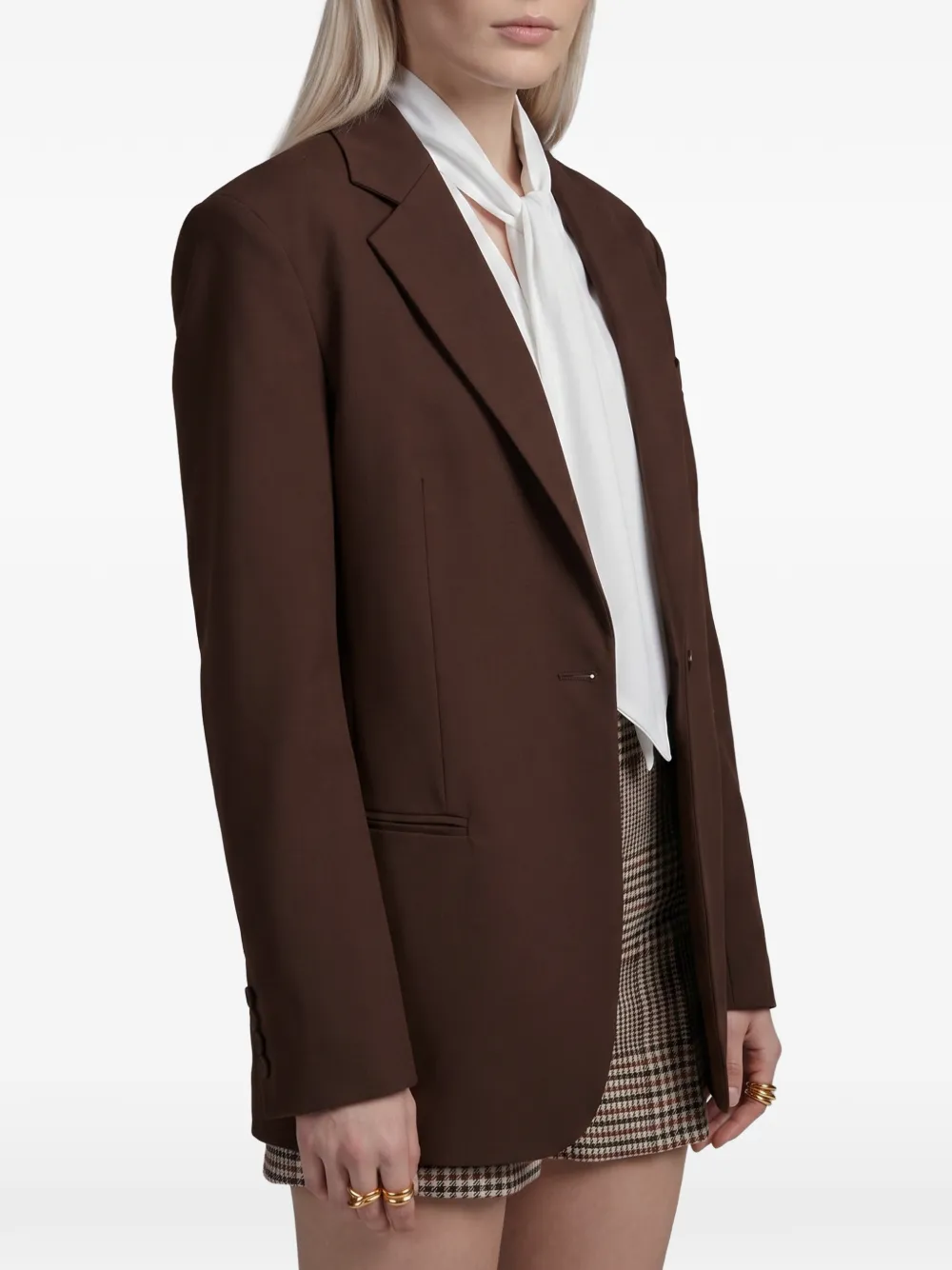 Federica Tosi Blazer met enkele rij knopen Bruin