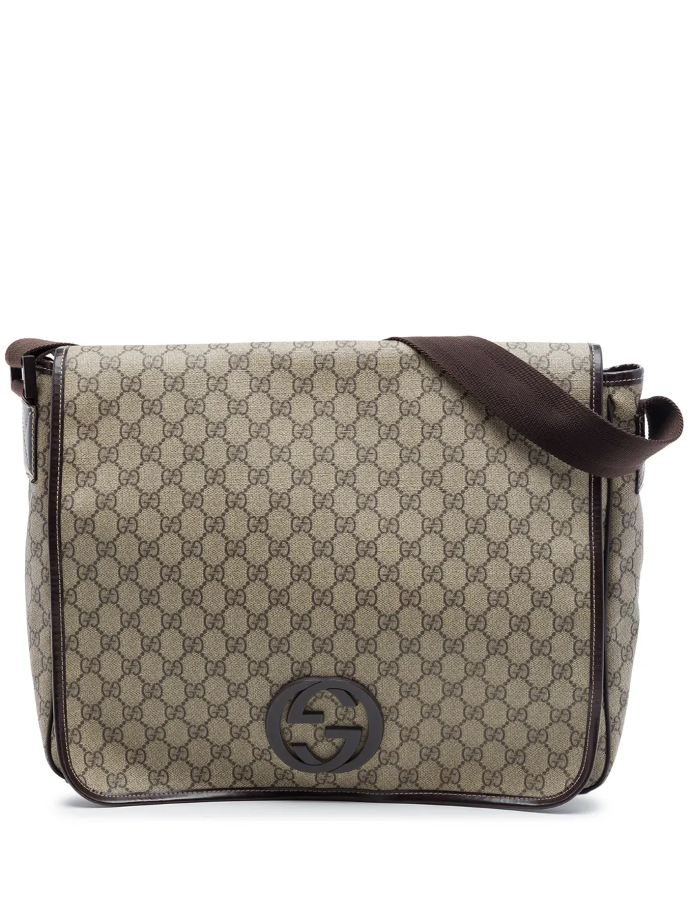 Gucci Pre-Owned 2016-2026 Large GG Supreme Interlocking G Messenger Bag crossbody bag - Toni neutri