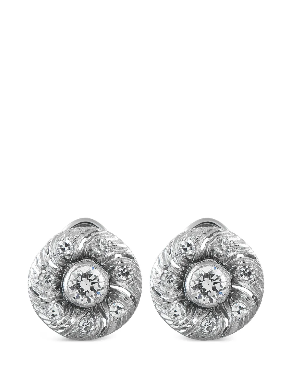 LB Exclusive swirl-design diamond earrings - Silber