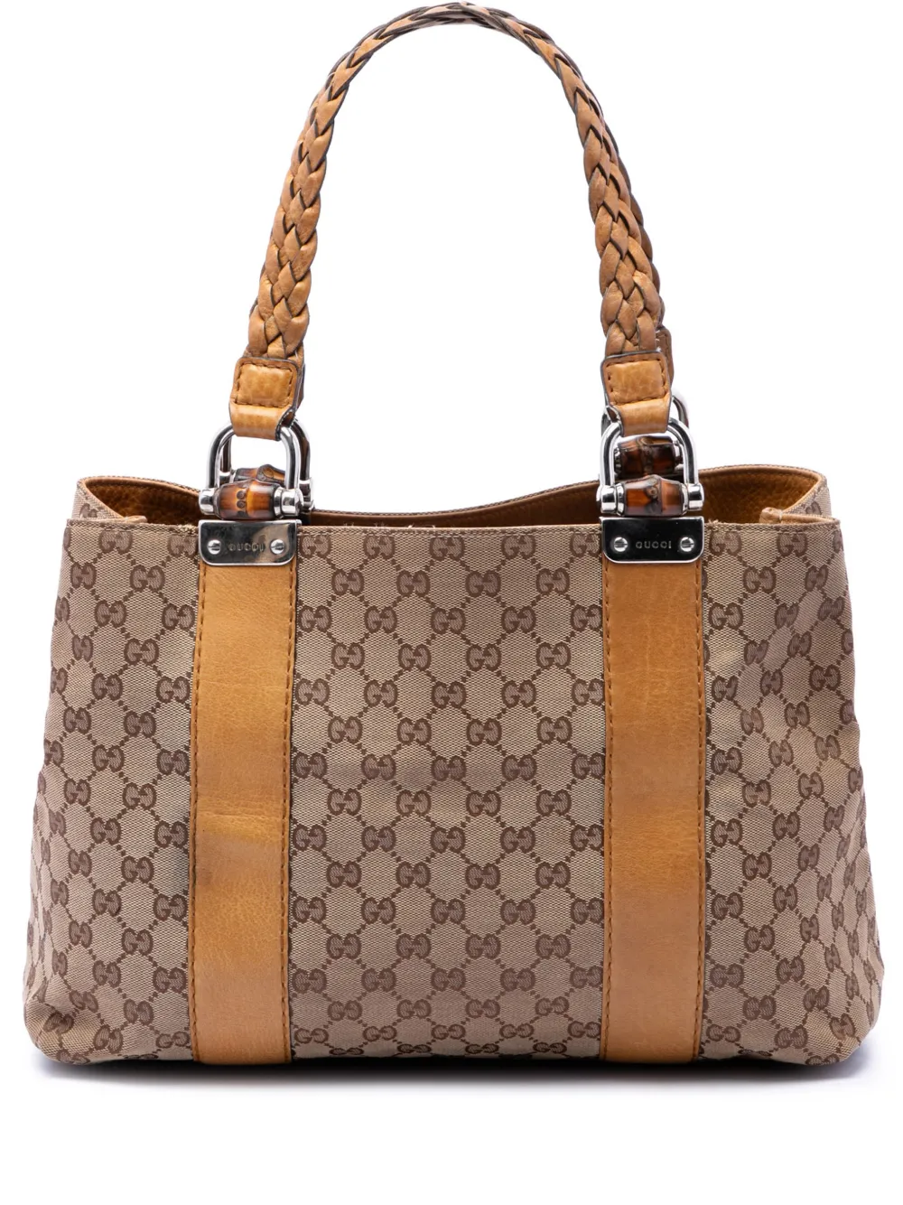 Gucci Pre-Owned 2016-2026 Medium GG Canvas Bamboo Libeccio tote bag - Toni neutri
