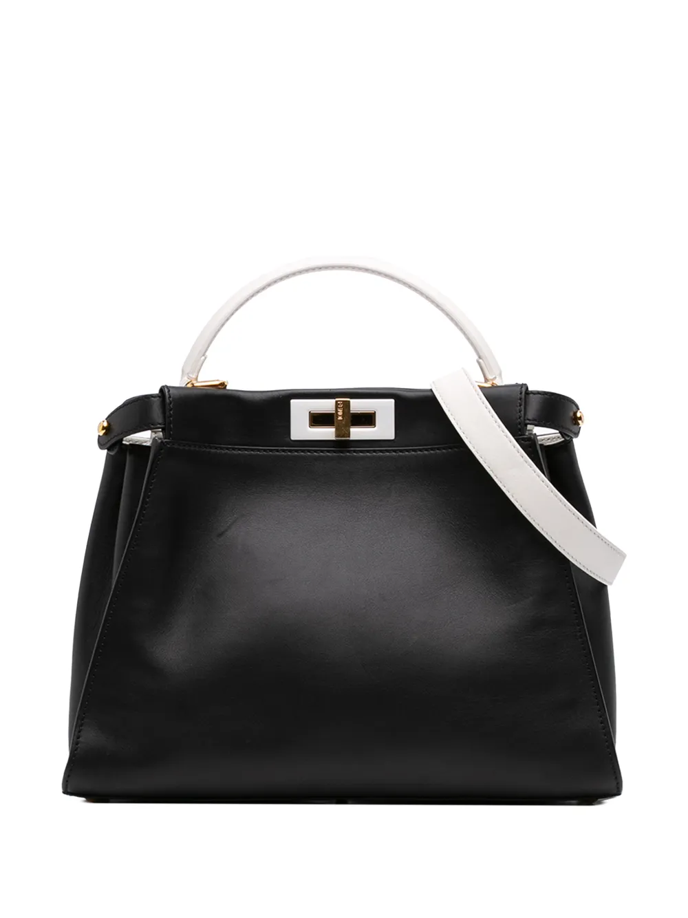 Fendi Pre-Owned 2010-2026 Medium Bicolor Leather Peekaboo ISeeU satchel - Black