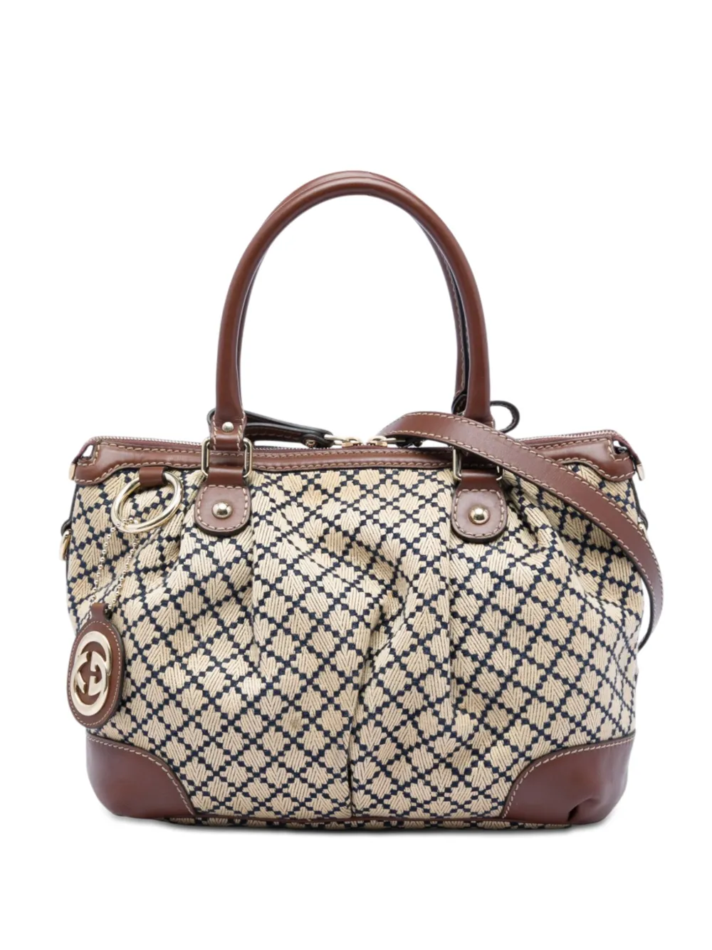 Gucci Pre-Owned 2016-2026 Diamante Canvas Sukey satchel - Toni neutri