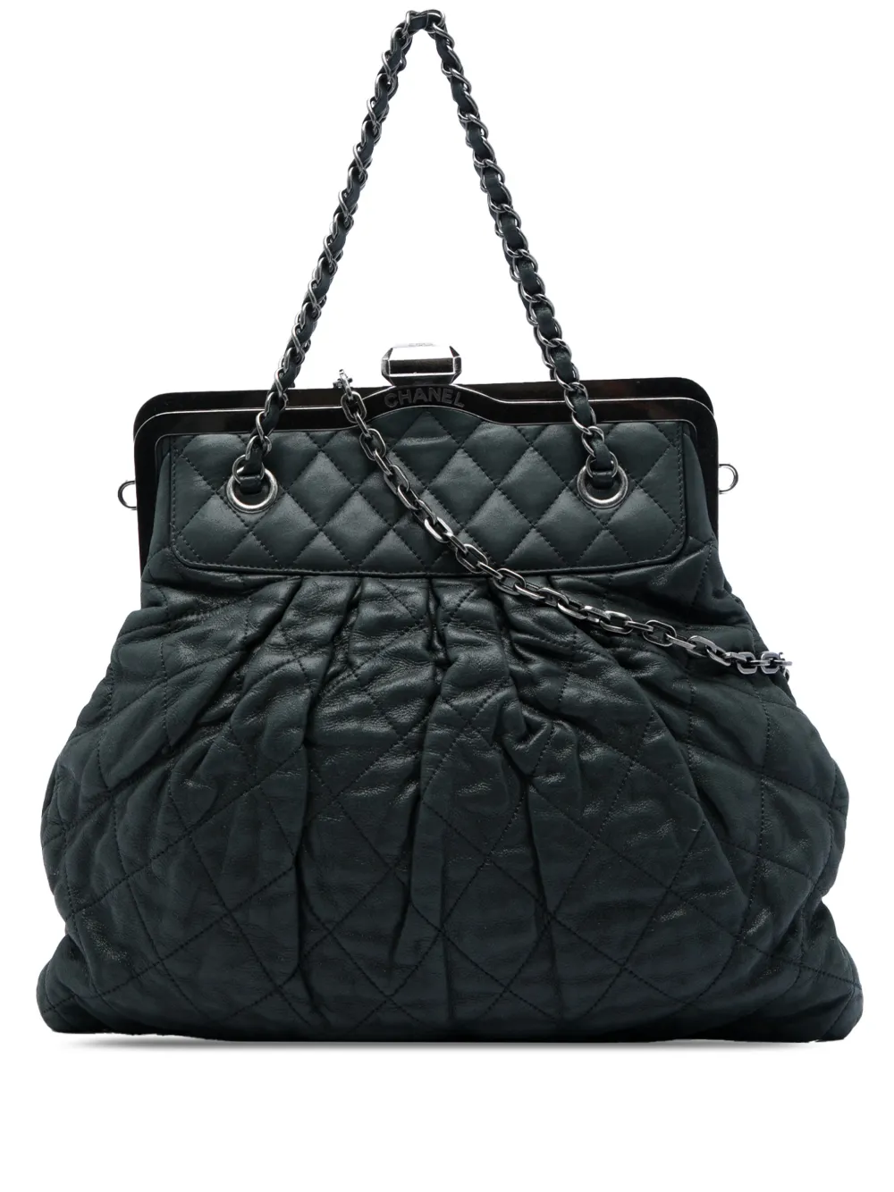 CHANEL Pre-Owned 2010-2011 Quilted Iridescent Calfskin Chic Quilt Frame satchel - Nero