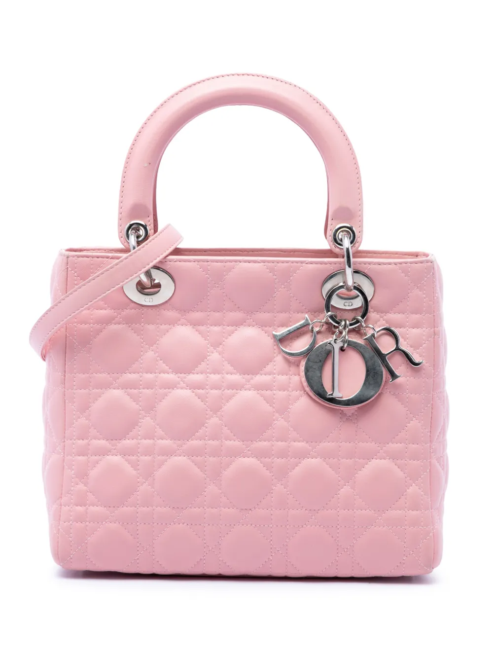 Christian Dior Pre-Owned 2007 Medium Lambskin Cannage Lady Dior satchel - Rosa