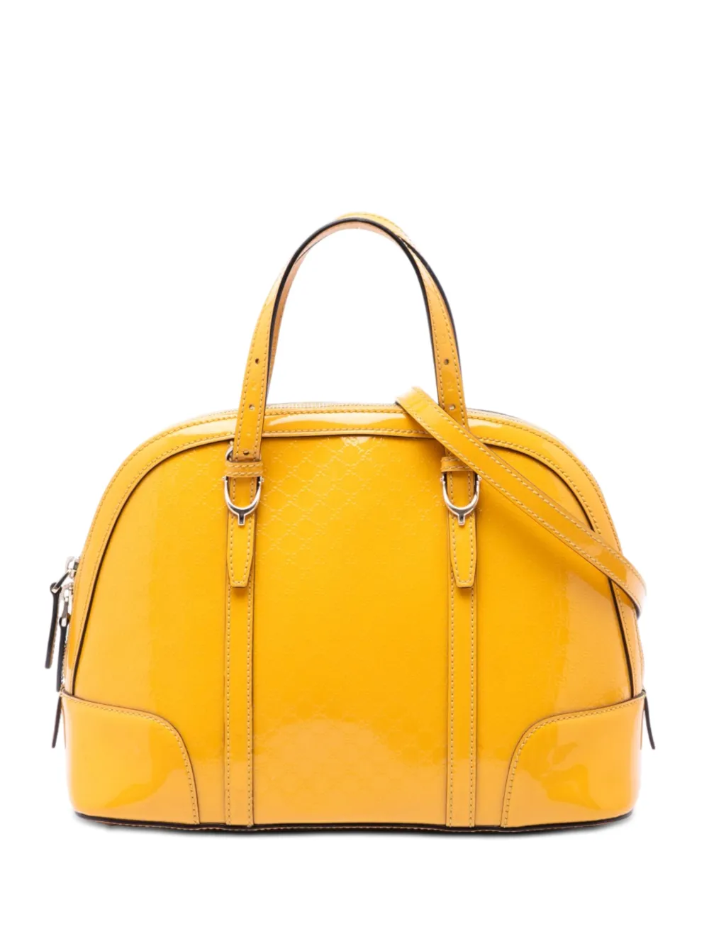 Gucci Pre-Owned 2016-2026 Small Microguccissima Patent Nice Dome satchel - Yellow