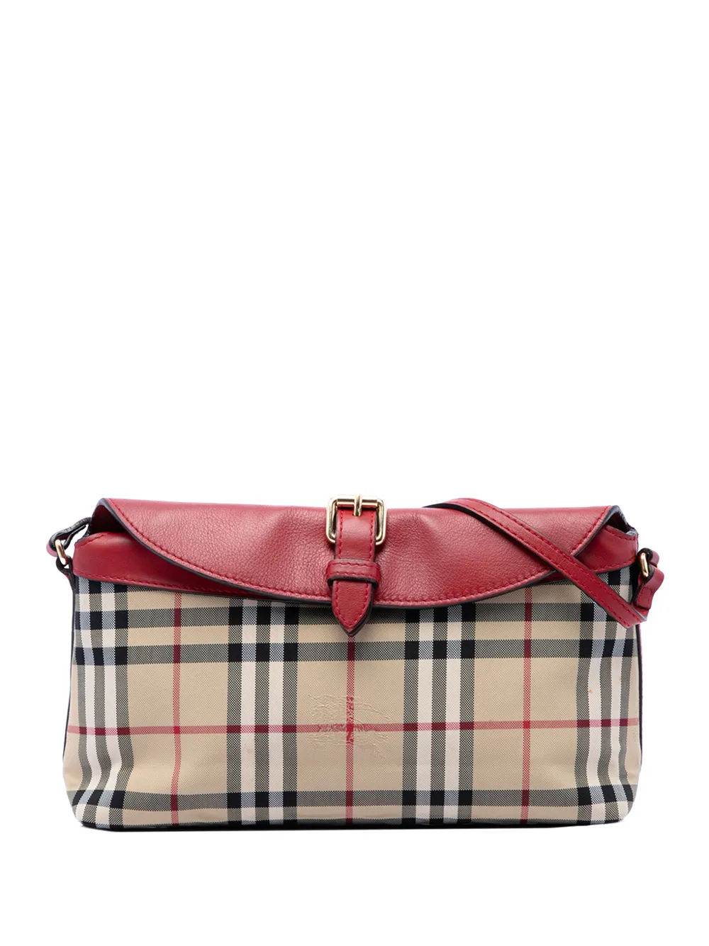 Burberry Pre-Owned 2000-2017 Haymarket Check Canvas Leah crossbody bag - Red