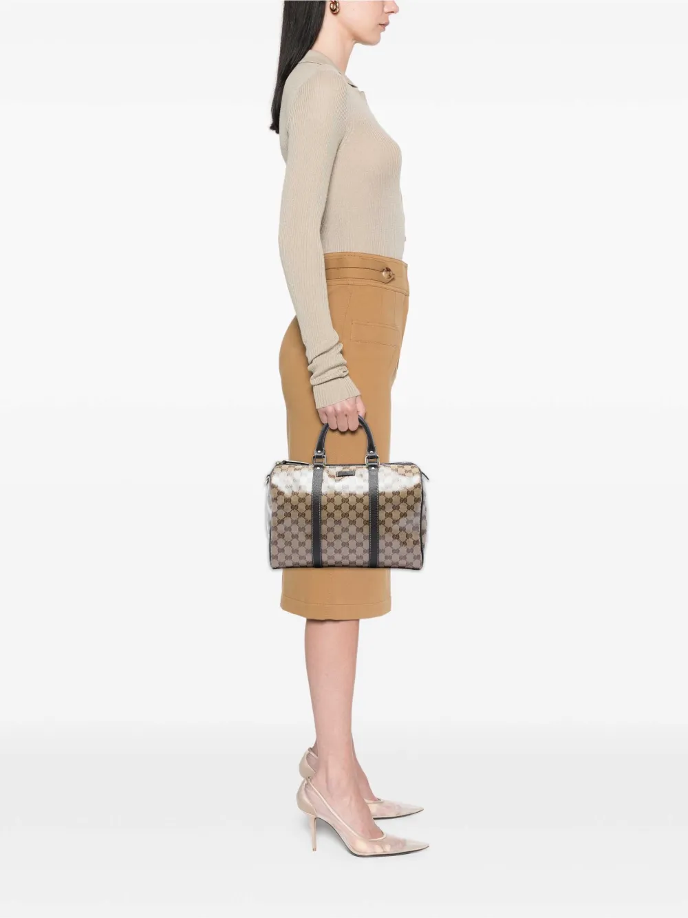 Gucci Pre-Owned 2016-2026 Medium GG Crystal Joy boston bag - Toni neutri