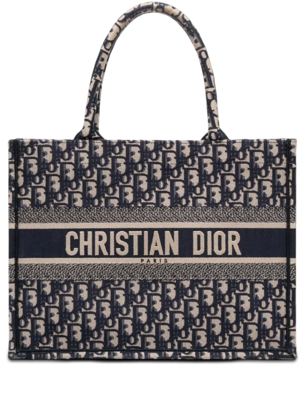 Christian Dior Pre-Owned 2021 Medium Oblique Embroidered Canvas Book tote bag - Blue