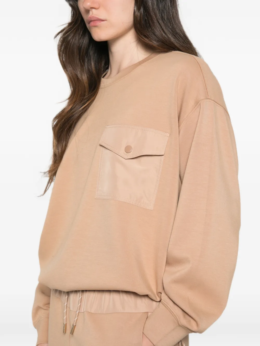 TWINSET Sweater met klepzak en verlaagde schouders Beige