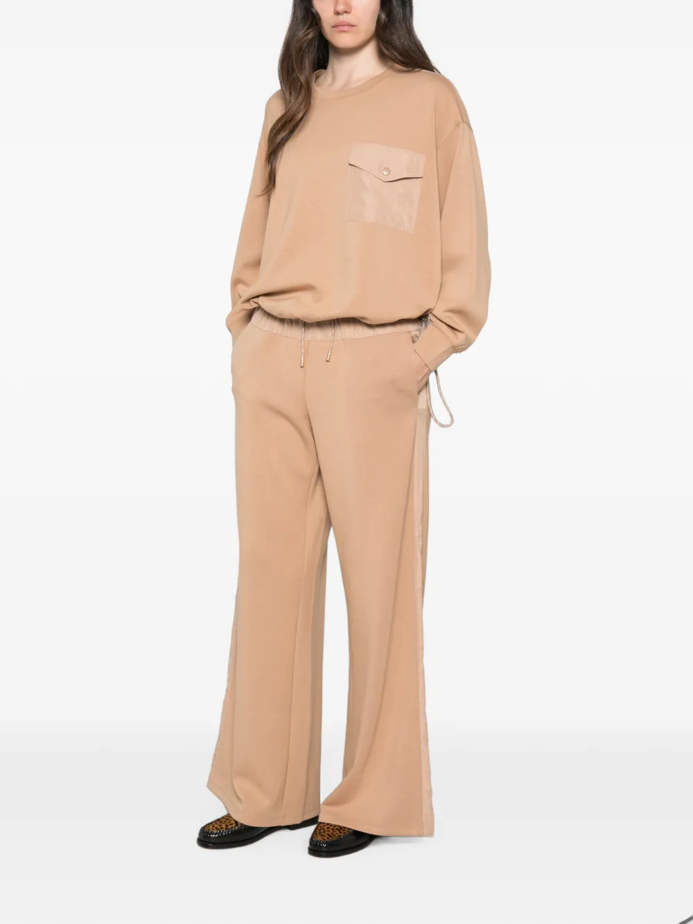 TWINSET Sweater met klepzak en verlaagde schouders Beige