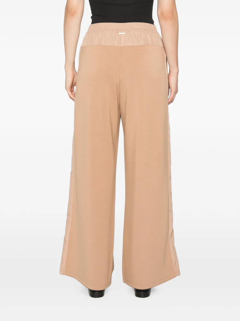 TWINSET Trainingsbroek met trekkoordtaille en wijde pijpen Beige