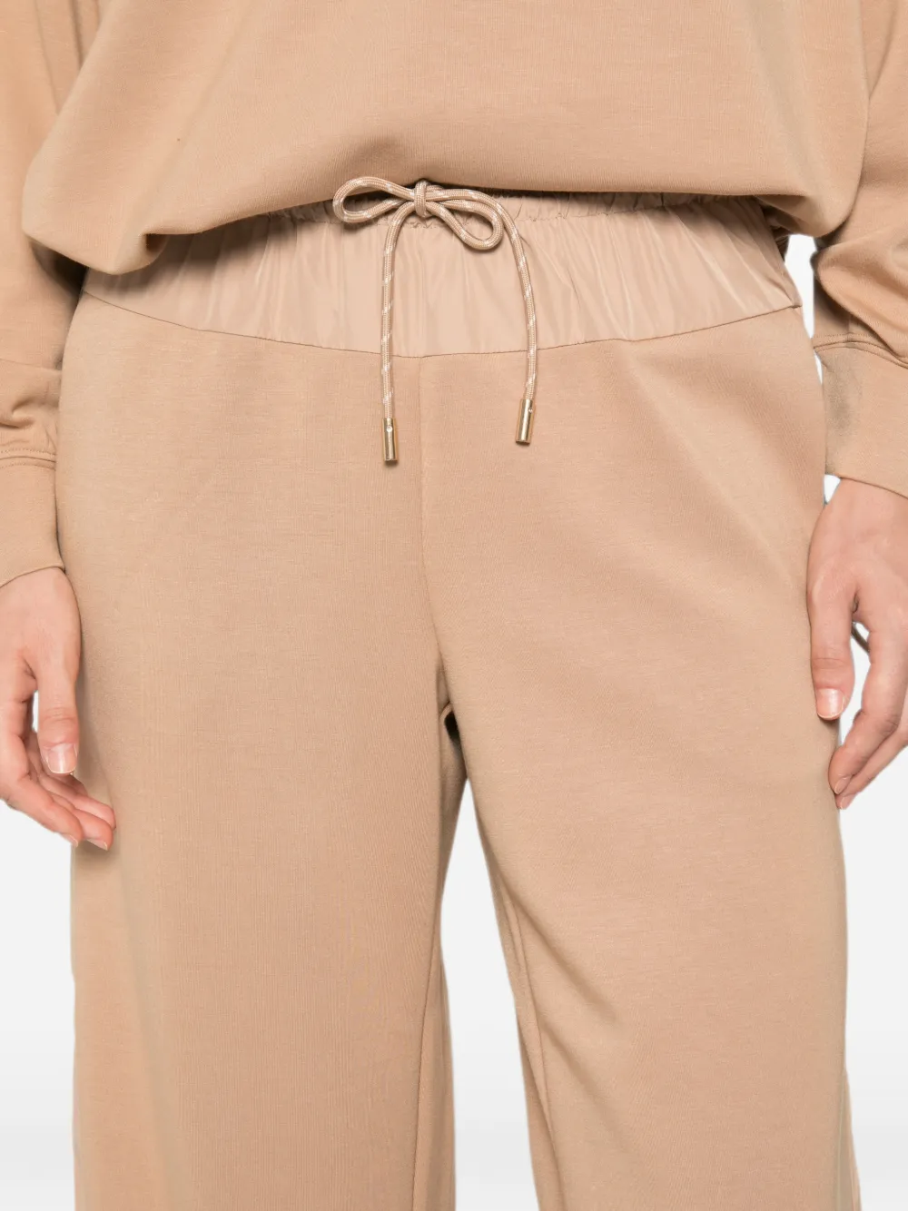 TWINSET Trainingsbroek met trekkoordtaille en wijde pijpen Beige