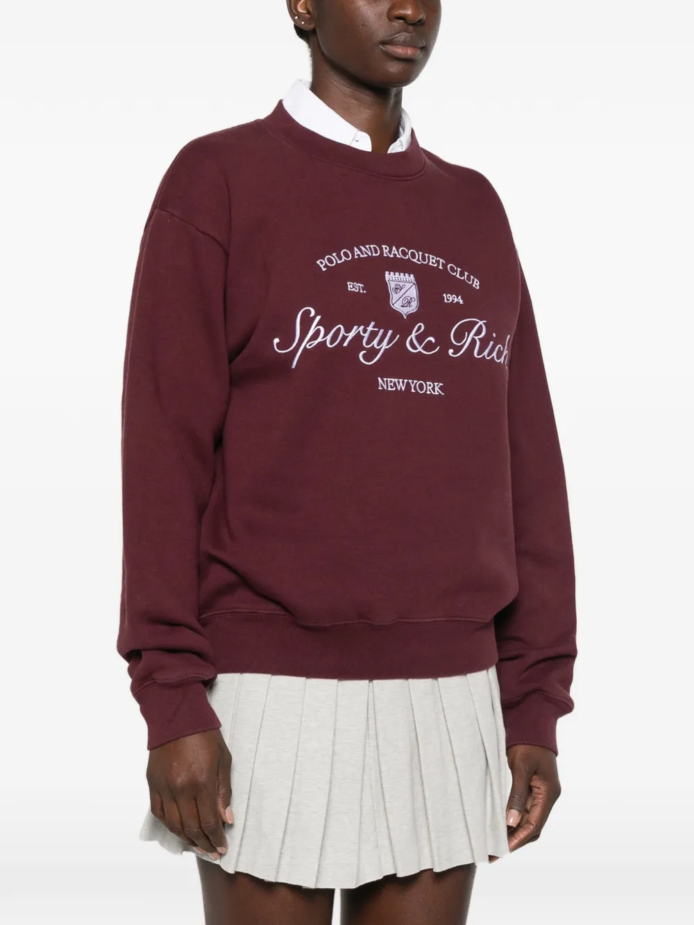 Sporty & Rich Sweater met logoprint Rood