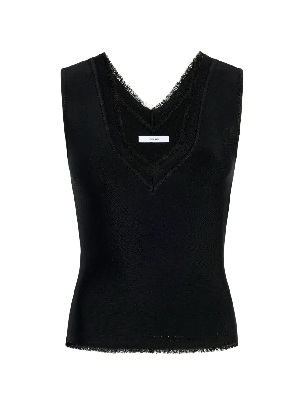 Adam Lippes Ria fringed-trim top - Schwarz