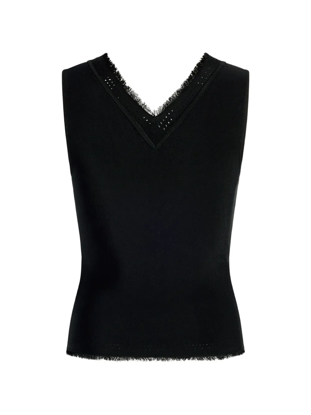 Adam Lippes Ria fringed-trim top Zwart