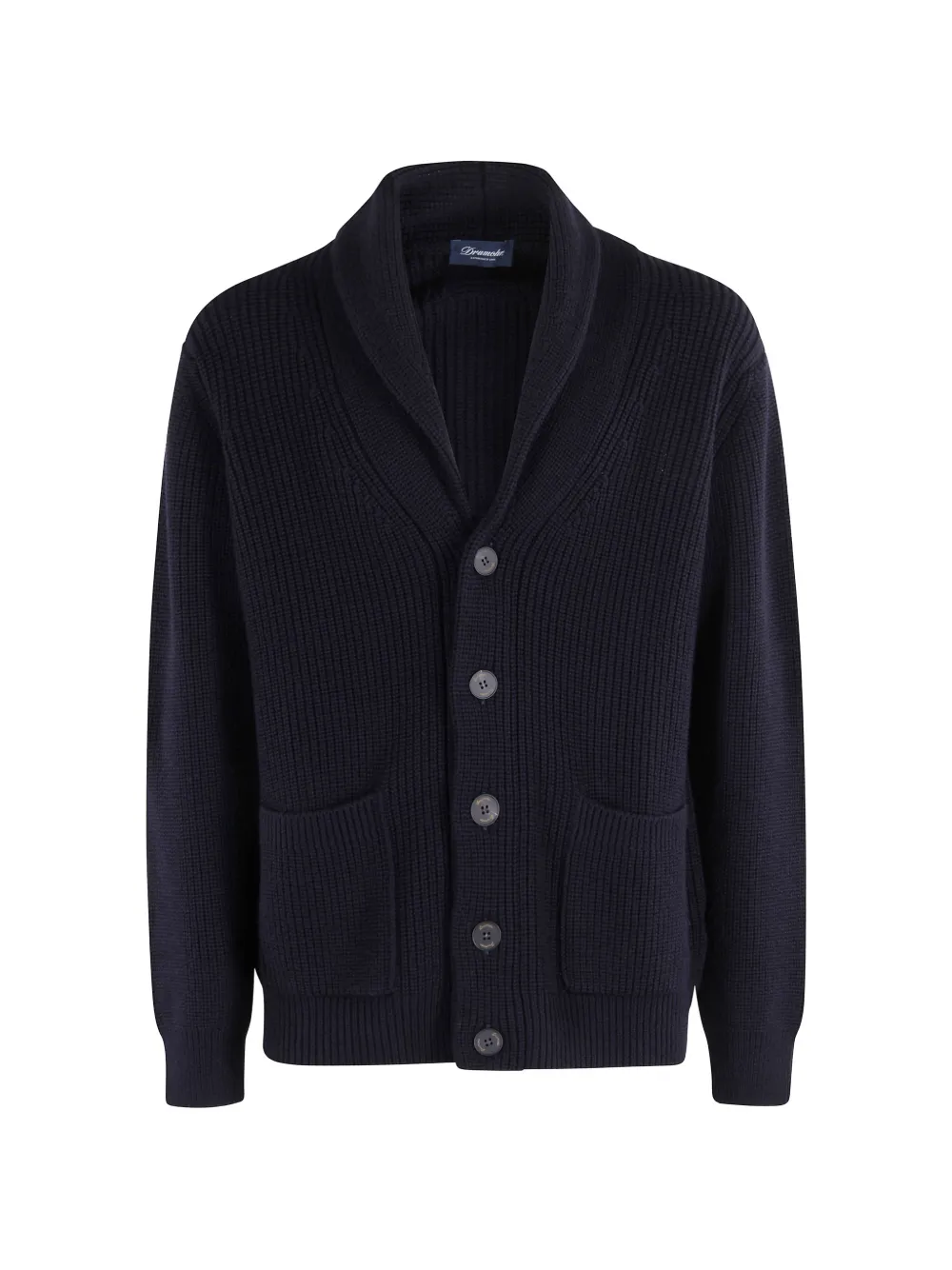 Drumohr ribbed-knit shawl-collar cardigan - Blau