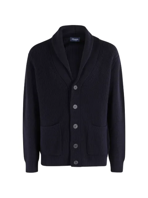 Drumohr ribbed-knit shawl-collar cardigan