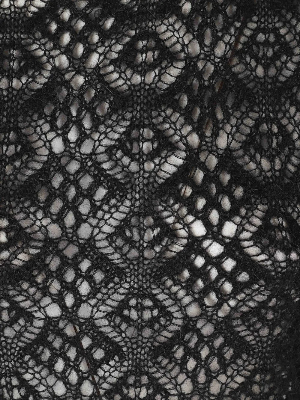 ERMANNO FIRENZE lace-knit short-sleeve blouse Zwart