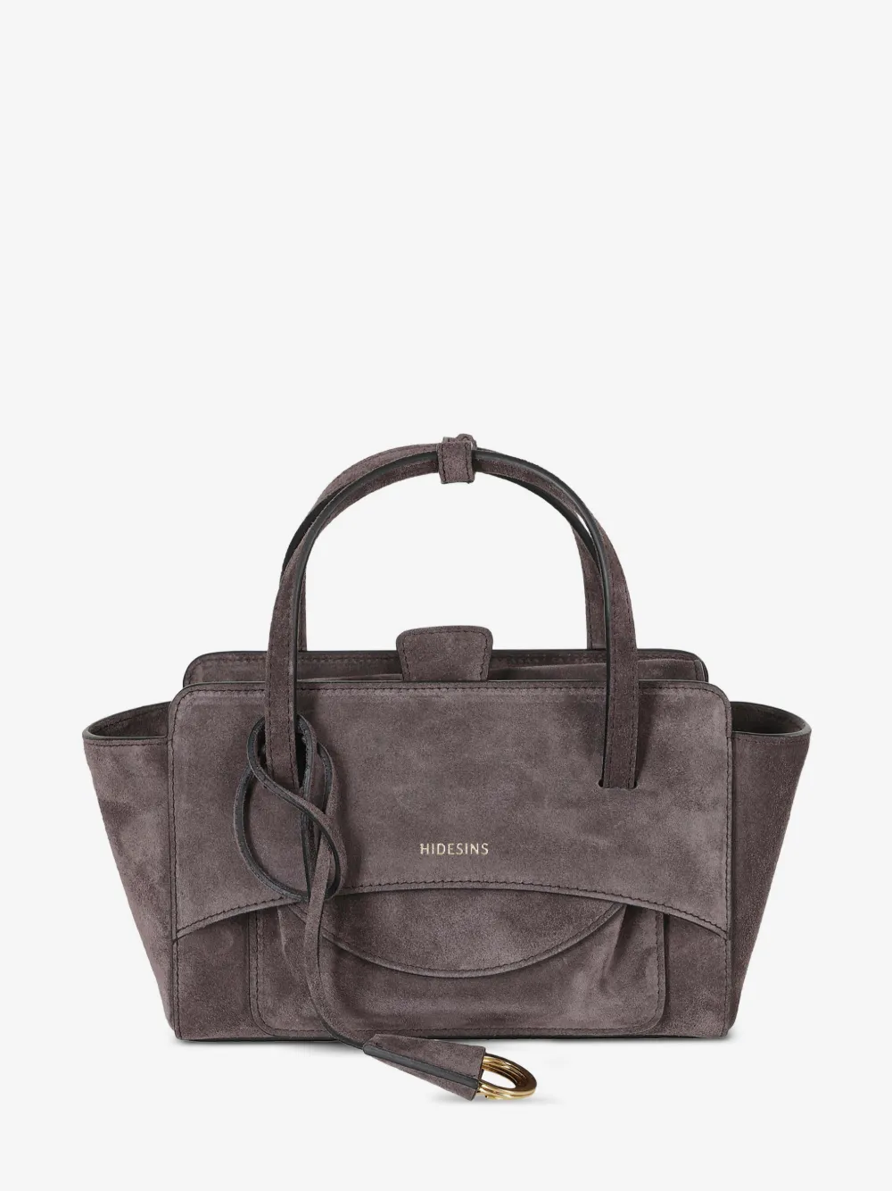 small Flap suede logo-print tote bag