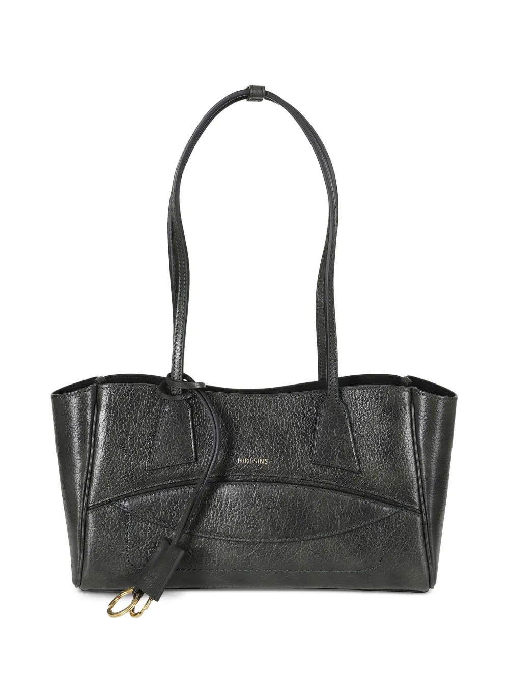HIDESINS Borsa a spalla in pelle con logo - Verde
