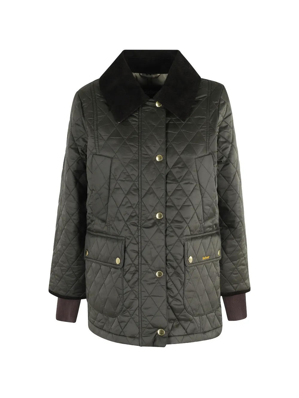 Barbour quilted corduroy-collar jacket - Grün