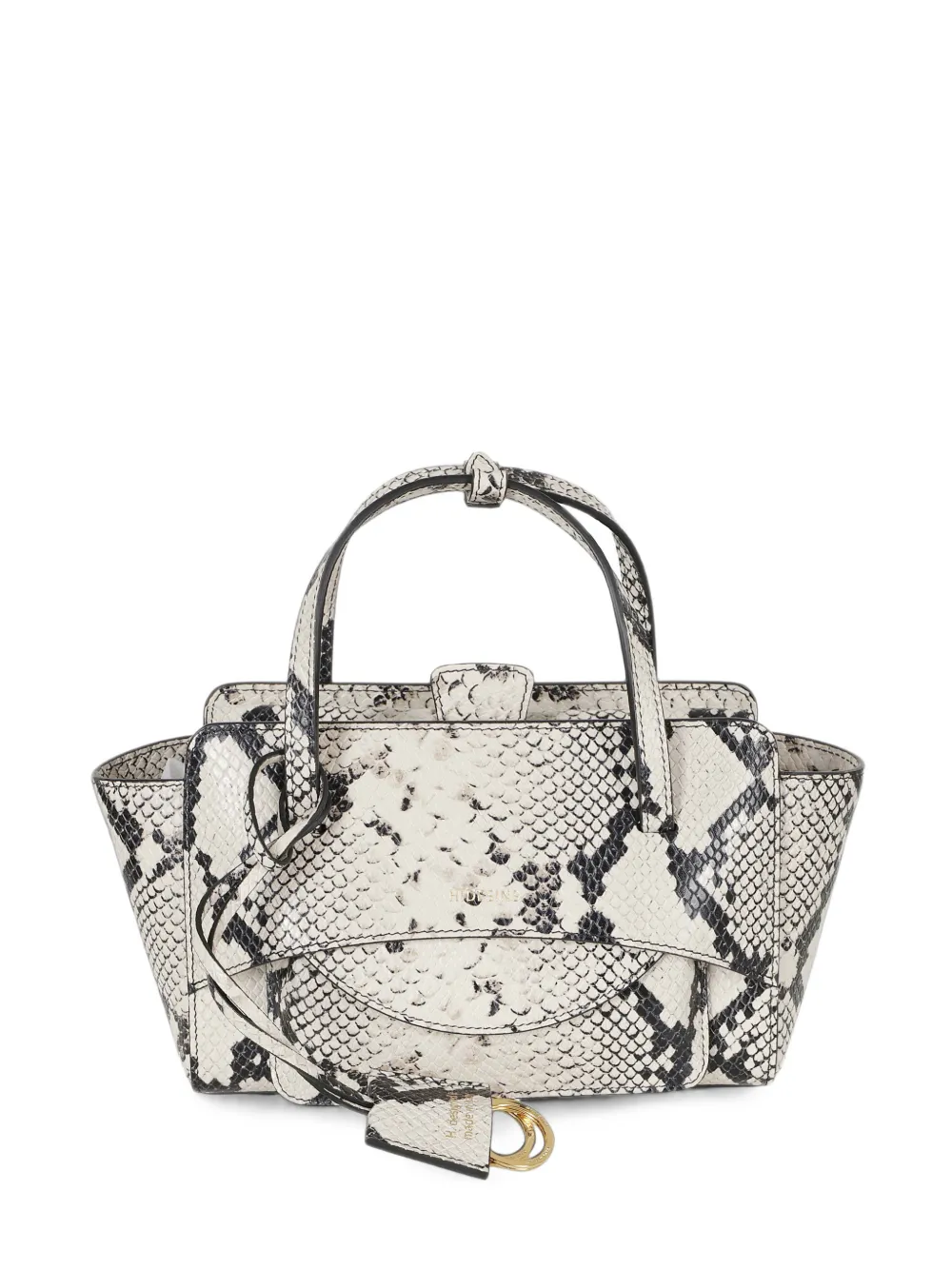 HIDESINS snake-effect leather shoulder bag - Nude
