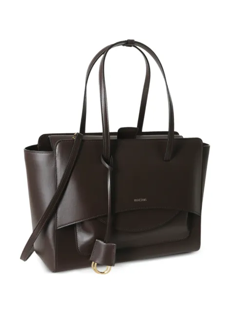 HIDESINS logo-print leather tote bag