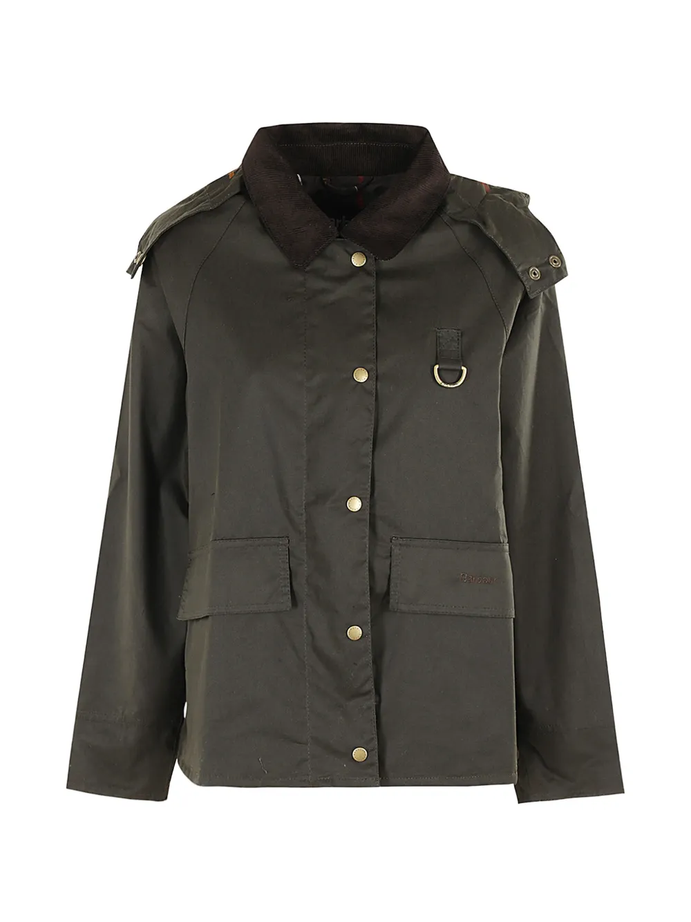 Barbour corduroy-collar hooded jacket - Grün