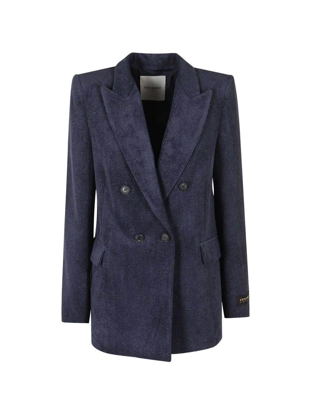 ERMANNO FIRENZE glitter-effect corduroy jacket - Blau