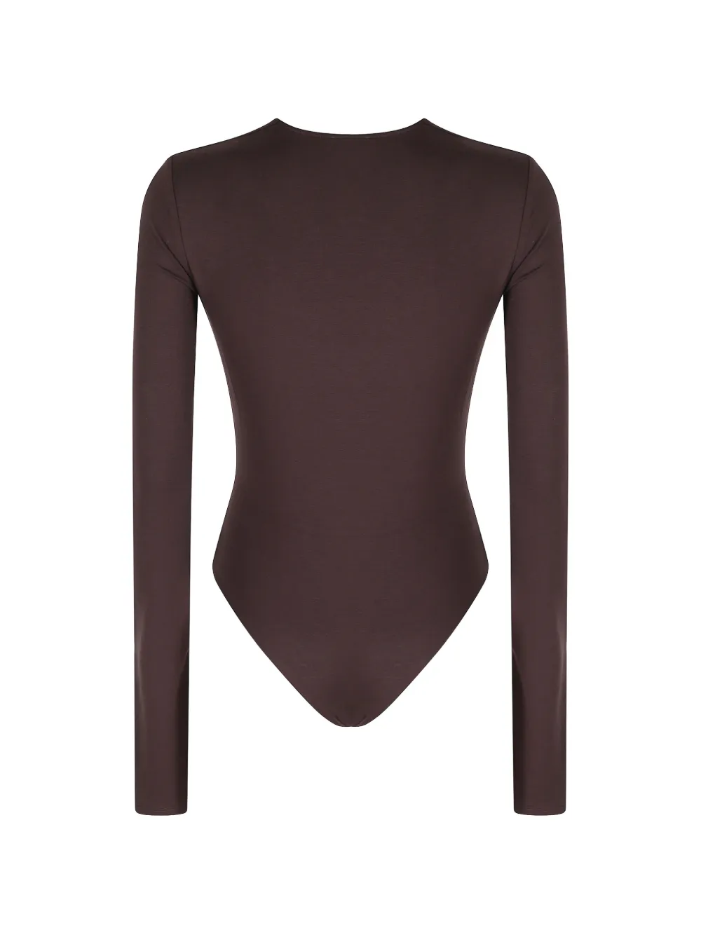 THE ANDAMANE plunging V-neck long-sleeve bodysuit Bruin