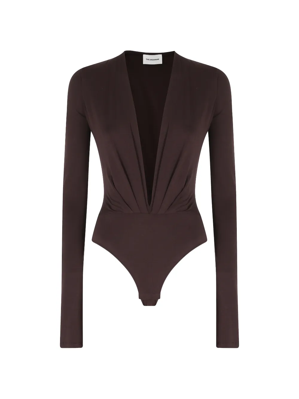 THE ANDAMANE plunging V-neck long-sleeve bodysuit