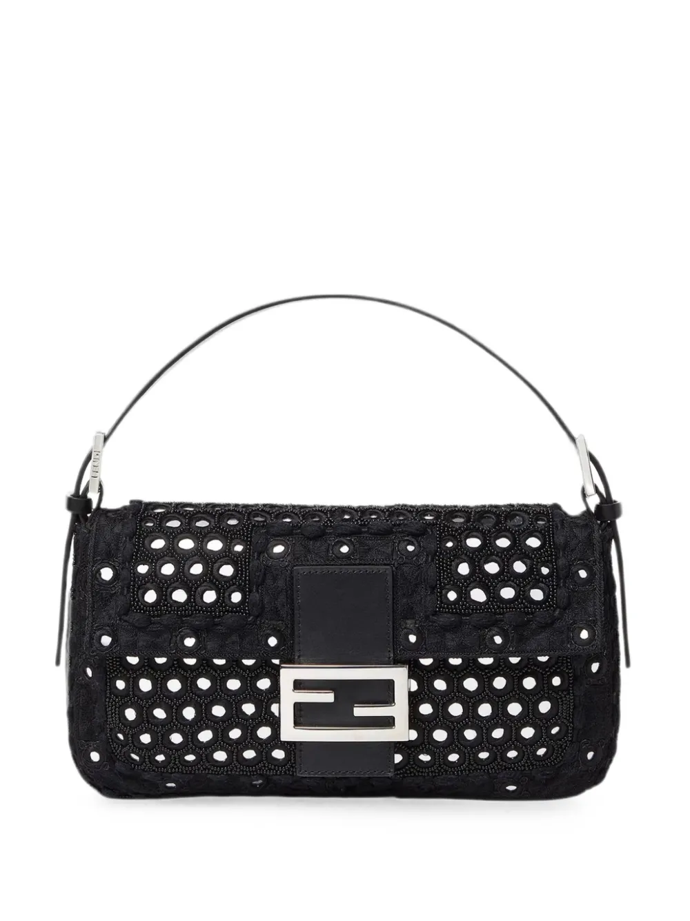 FENDI Borsa Re-Edition Baguette® 26424 con ricamo nero e specchi