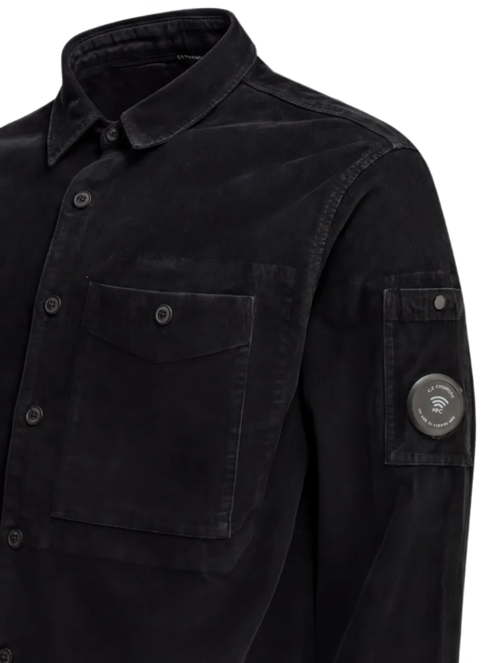 C.P. Company Ribfluwelen overshirt met Lens-detail Zwart