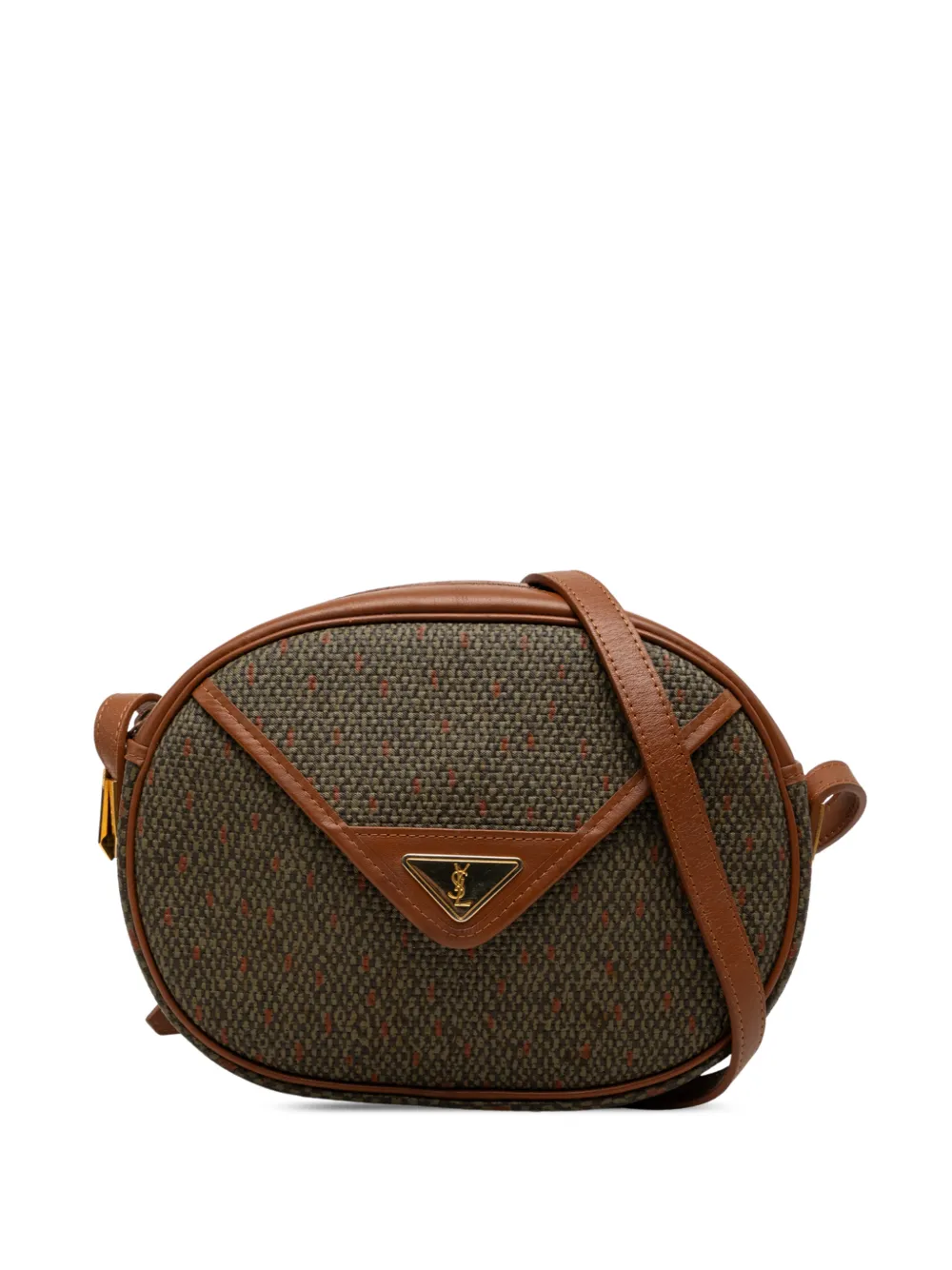 Saint Laurent Pre-Owned 20th Century Coated Canvas crossbody bag - Marrone