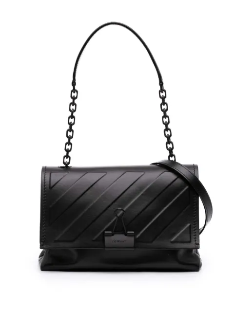 Off-White Pre-Owned 2010-2026 Embossed Leather Diag Binder Clip Flap satchel