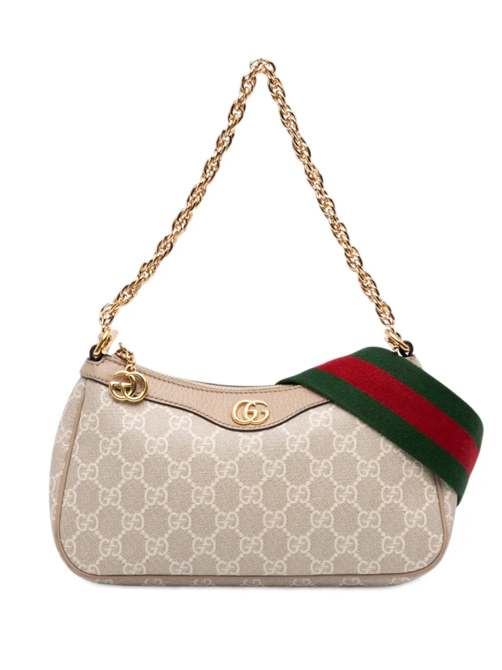 Gucci Pre-Owned 2016-2026 Small GG Supreme Web Ophidia satchel - Nude