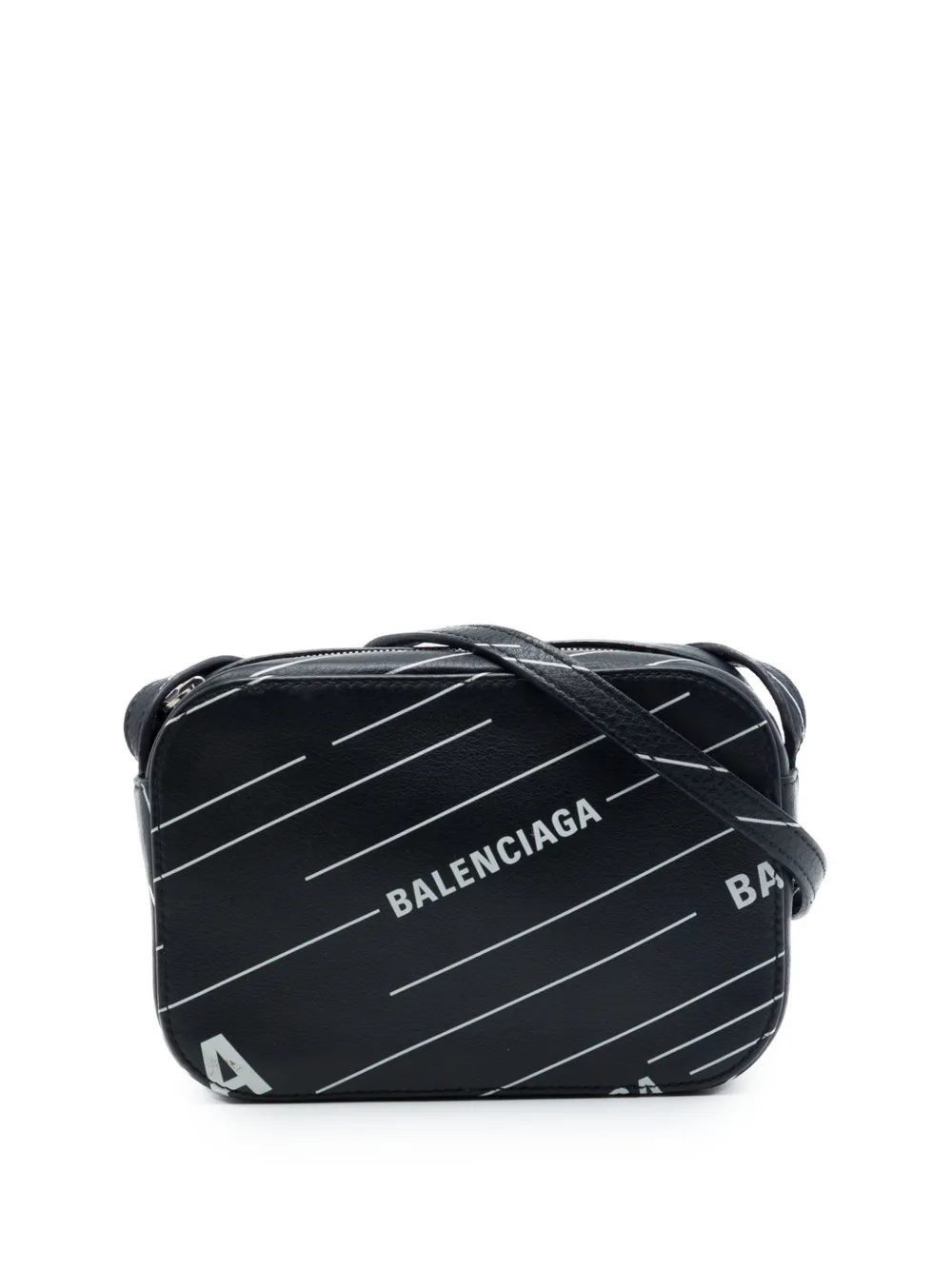 Balenciaga Pre-Owned 2019 Leather Logo Print Everyday Camera Bag XS crossbody bag - Schwarz