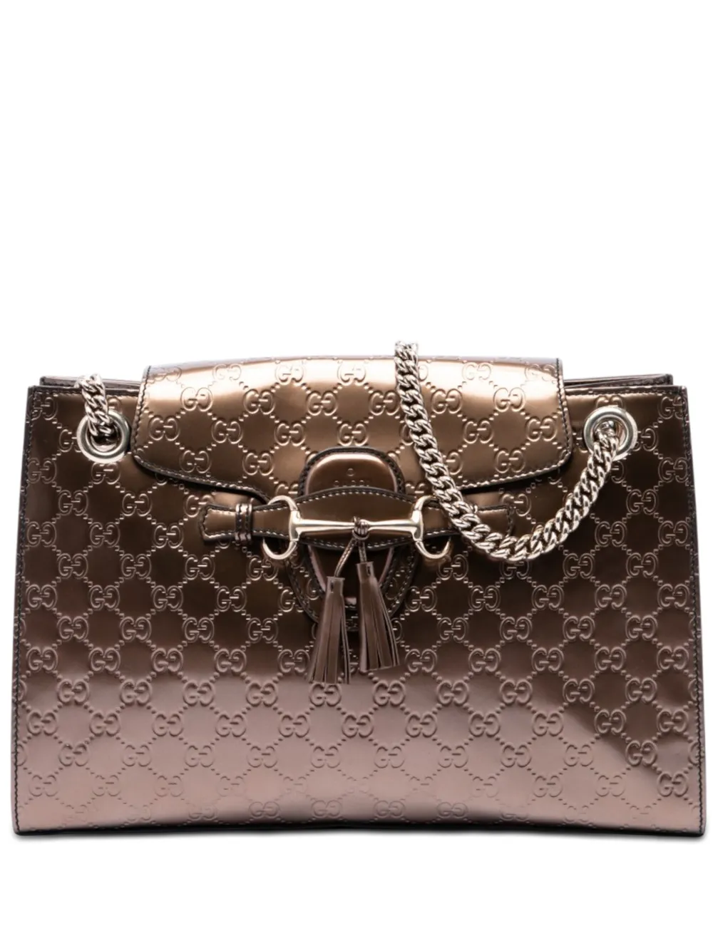 Gucci Pre-Owned 2016-2026 Large Guccissima Emily shoulder bag - Marrone