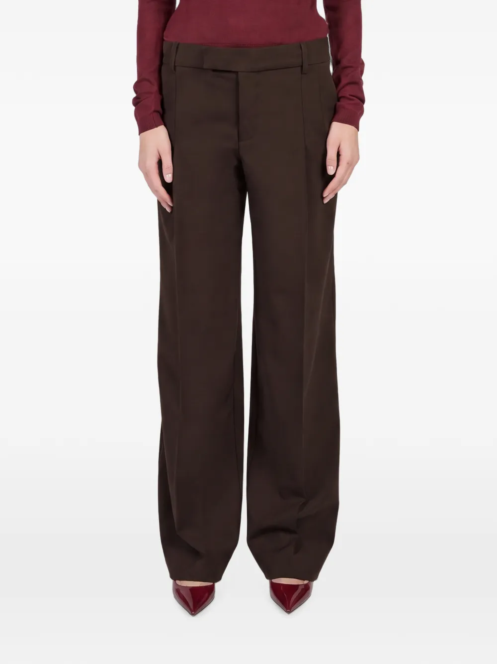 Federica Tosi wide-leg pressed-pleat trousers