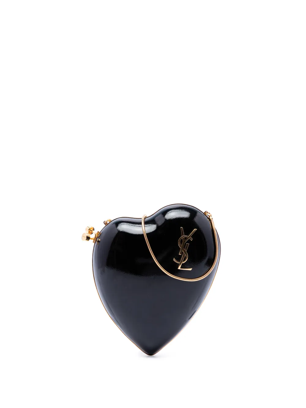 Saint Laurent Pre-Owned 2018 Patent Love Box Chain Clutch crossbody bag - Nero