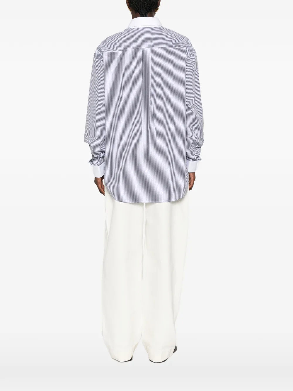Sporty & Rich Gestreept katoenen blouse Blauw