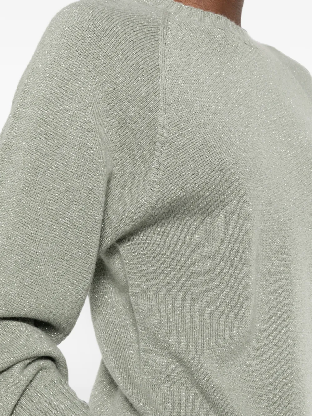 TWINSET Lurex gebreide trui met raglan mouwen Groen