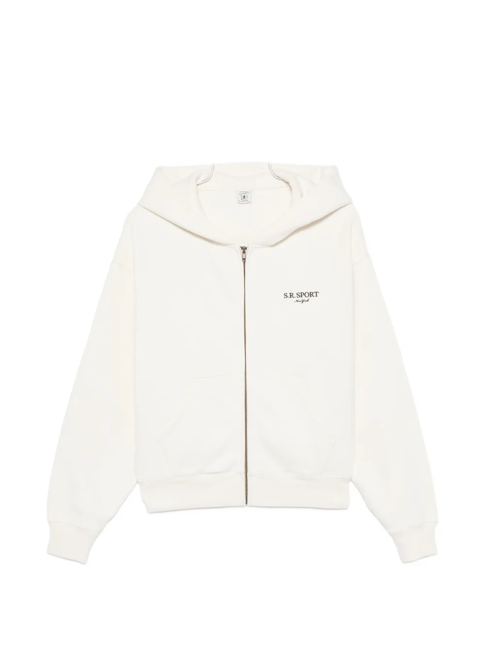 Sporty & Rich logo-print zip-up hoodie - Nude