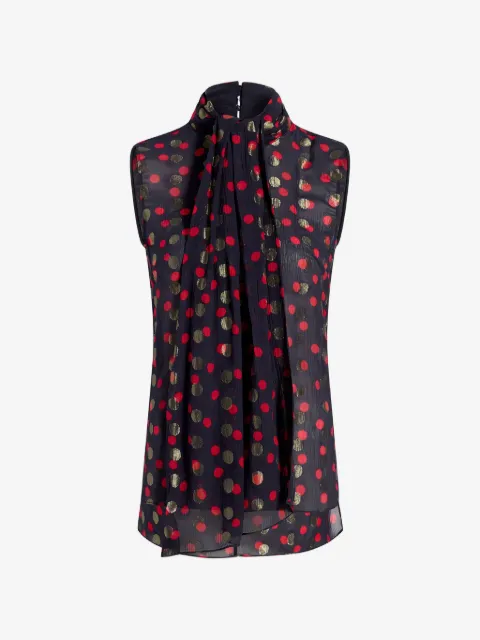Adam Lippes Swayze polka-dot scarf-neck top