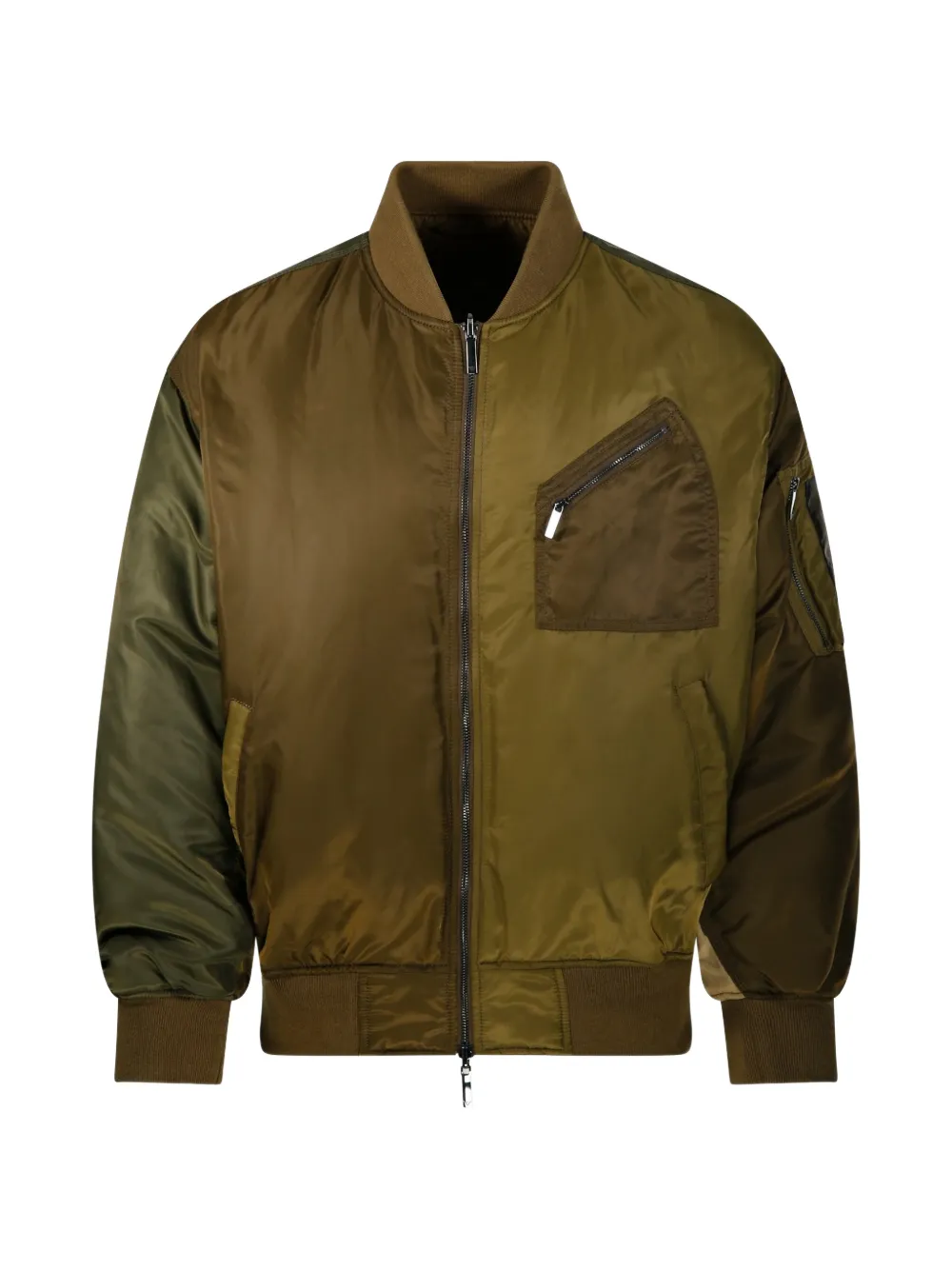 Emporio Armani blouson jacket with ribbed trims and zippered sleeve pocket - Grün