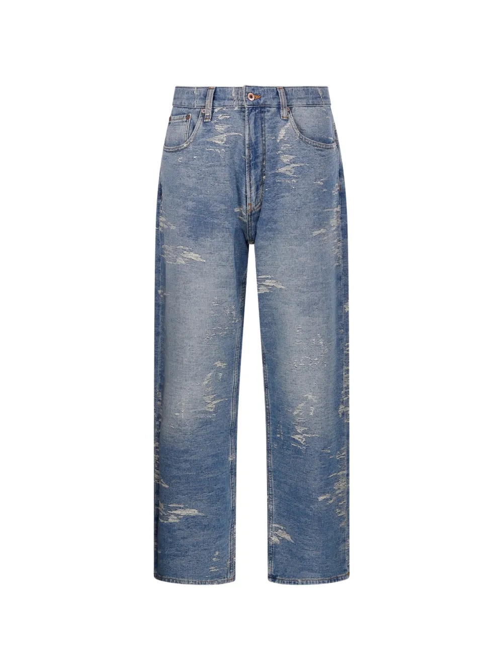 Emporio Armani 5-pocket pants denim with a distressed stone washed effect - Blau