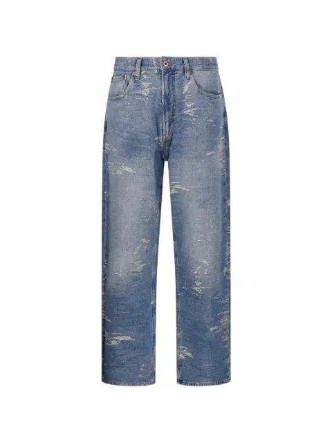 Emporio Armani pants de mezclilla con efecto envejecido y cinco bolsillos