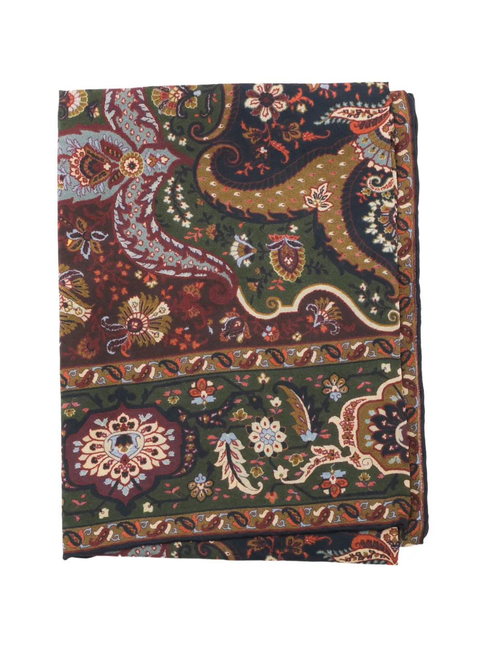 ETRO silk-blend jacquard scarf with houndstooth motif and print | Green | Image 1